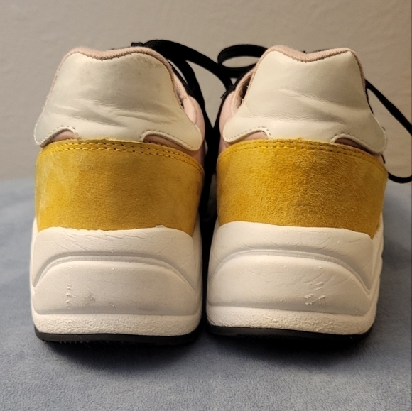 Tretorn Lexie Suede Lace-Up Sneakers Pink and Yellow Women's Size 9 Low Top - Picture 9 of 10